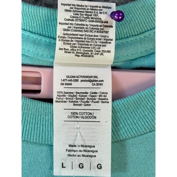 Gildan Hammer H000 Mens Unisex T Shirt Large Mint Green - Picture 8 of 10